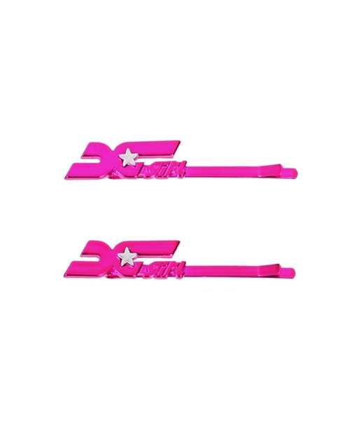 X-girl（エックスガール）の「STAR LOGO 2PCS HAIR PINS（ヘアピン・レディース・シルバー/ピンク・ONE SIZE）」の2枚目の写真