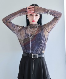 HARE | ガラシースルーモックネックトップス(HARE)(Tシャツ/カットソー)