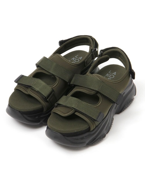 LAKOLE（ラコレ）の「ボリュームソールスポサン / 111475（サンダル・メンズ・ブラック/カーキ・MEDIUM/LARGE）」の8枚目の写真