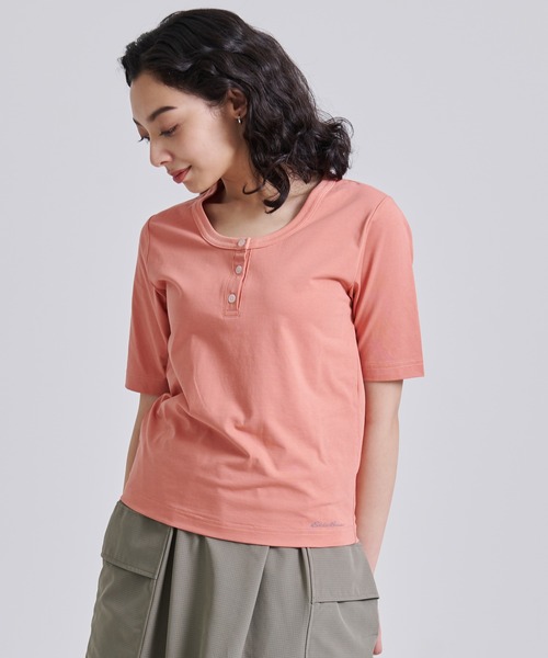 Eddie Bauer(エディーバウアー)の「プレーティング天竺 ヘンリーネック 半袖 Tシャツ(Tシャツ/カットソー・レディース・ライトグリーン/ダークオレンジ/ブラック・XL/L/M/S)」の7枚目の写真