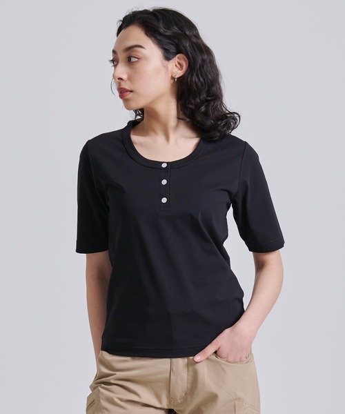 Eddie Bauer(エディーバウアー)の「プレーティング天竺 ヘンリーネック 半袖 Tシャツ(Tシャツ/カットソー・レディース・ライトグリーン/ダークオレンジ/ブラック・XL/L/M/S)」の9枚目の写真