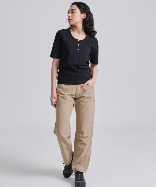 Eddie Bauer(エディーバウアー)の「プレーティング天竺 ヘンリーネック 半袖 Tシャツ(Tシャツ/カットソー・レディース・ライトグリーン/ダークオレンジ/ブラック・XL/L/M/S)」の10枚目の写真