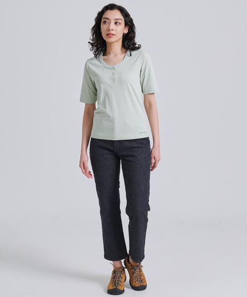 Eddie Bauer(エディーバウアー)の「プレーティング天竺 ヘンリーネック 半袖 Tシャツ(Tシャツ/カットソー・レディース・ライトグリーン/ダークオレンジ/ブラック・XL/L/M/S)」の14枚目の写真