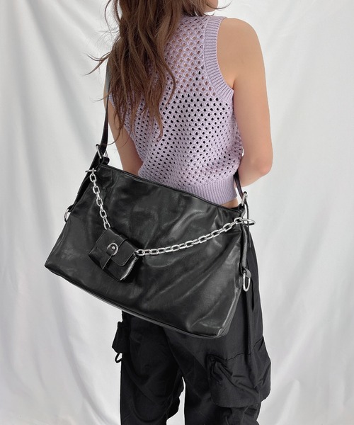 ENVYM（アンビー）の「チェーンデザインバッグ（ショルダーバッグ・レディース・ブラック・FREE）」の5枚目の写真