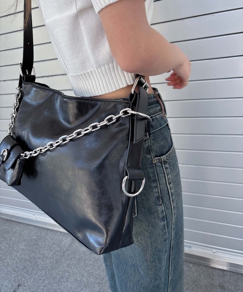 ENVYM（アンビー）の「チェーンデザインバッグ（ショルダーバッグ・レディース・ブラック・FREE）」の10枚目の写真