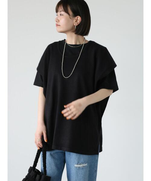 Lugnoncure(ルノンキュール)の「【抗菌防臭】クルーネック天竺Tシャツ(Tシャツ/カットソー・レディース・ブラック/チャコールグレー/オフホワイト・F)」の19枚目の写真