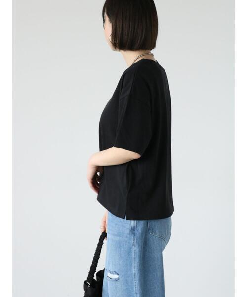 Lugnoncure(ルノンキュール)の「【抗菌防臭】クルーネック天竺Tシャツ(Tシャツ/カットソー・レディース・ブラック/チャコールグレー/オフホワイト・F)」の20枚目の写真