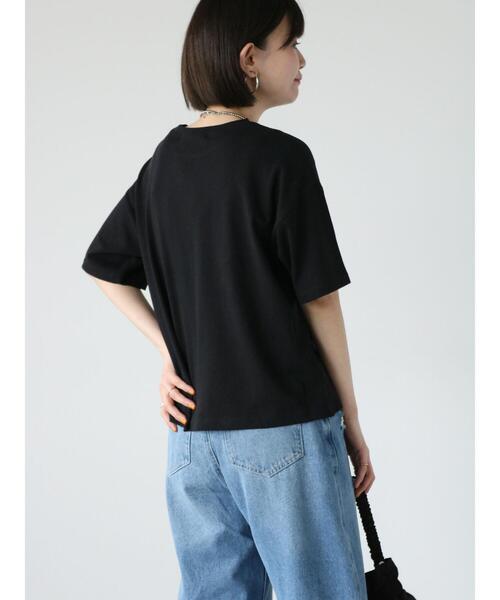Lugnoncure(ルノンキュール)の「【抗菌防臭】クルーネック天竺Tシャツ(Tシャツ/カットソー・レディース・ブラック/チャコールグレー/オフホワイト・F)」の21枚目の写真