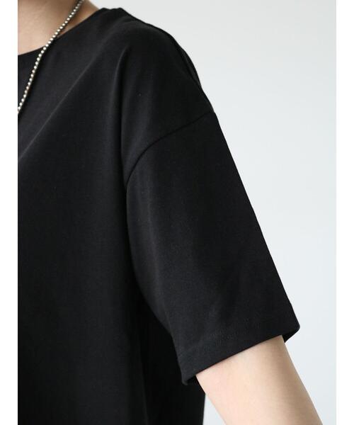 Lugnoncure(ルノンキュール)の「【抗菌防臭】クルーネック天竺Tシャツ(Tシャツ/カットソー・レディース・ブラック/チャコールグレー/オフホワイト・F)」の13枚目の写真