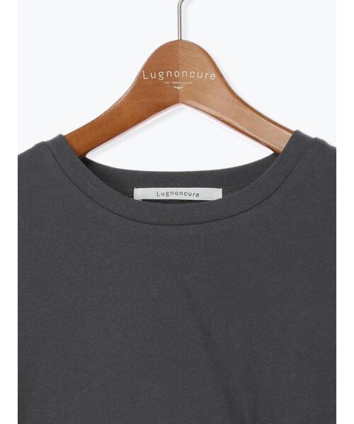 Lugnoncure(ルノンキュール)の「【抗菌防臭】クルーネック天竺Tシャツ(Tシャツ/カットソー・レディース・ブラック/チャコールグレー/オフホワイト・F)」の4枚目の写真
