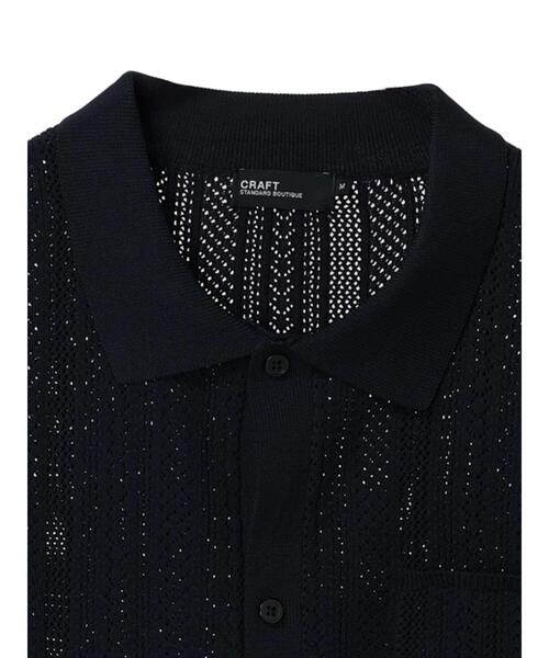 CRAFT STANDARD BOUTIQUE（クラフトスタンダードブティック）の「【ユニセックス】オープンワーク　シャツニットカーディガン（カーディガン/ボレロ・レディース・ネイビー/チャコールグレー/アイボリー・L/XL）」の5枚目の写真
