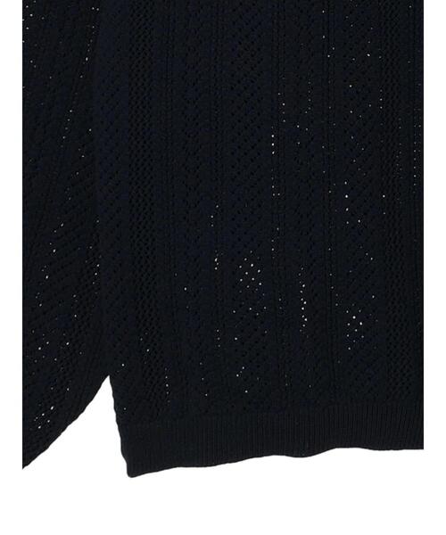 CRAFT STANDARD BOUTIQUE（クラフトスタンダードブティック）の「【ユニセックス】オープンワーク　シャツニットカーディガン（カーディガン/ボレロ・レディース・ネイビー/チャコールグレー/アイボリー・L/XL）」の7枚目の写真