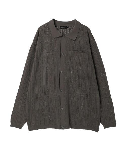 CRAFT STANDARD BOUTIQUE（クラフトスタンダードブティック）の「【ユニセックス】オープンワーク　シャツニットカーディガン（カーディガン/ボレロ・レディース・ネイビー/チャコールグレー/アイボリー・L/XL）」の16枚目の写真