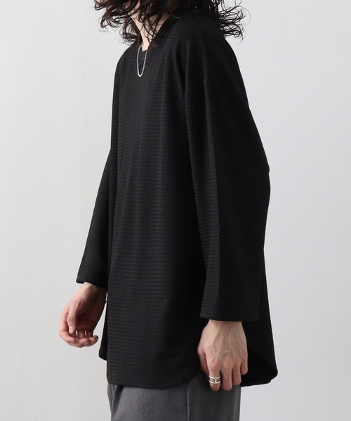 many men many mind(メニーメンメニーマインド)の「フクレジャガードルーズベーシックTEE(Tシャツ/カットソー・メンズ・ブラック/ベージュ/グリーン/ホワイト・L/XL/M)」の2枚目の写真