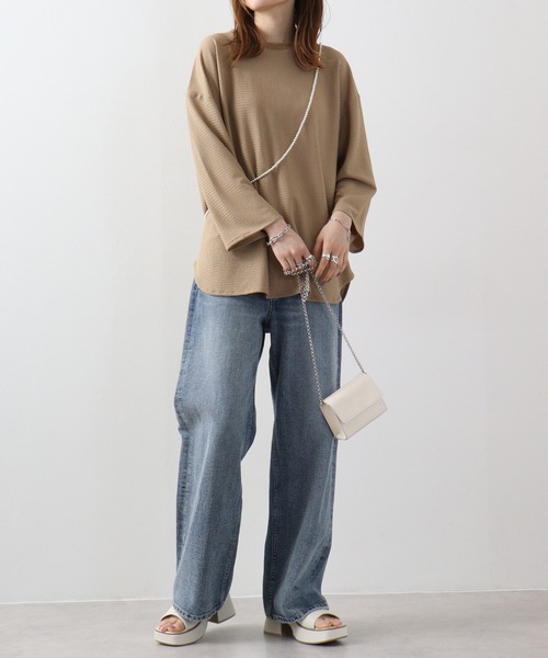 many men many mind(メニーメンメニーマインド)の「フクレジャガードルーズベーシックTEE(Tシャツ/カットソー・メンズ・ブラック/ベージュ/グリーン/ホワイト・L/XL/M)」の14枚目の写真