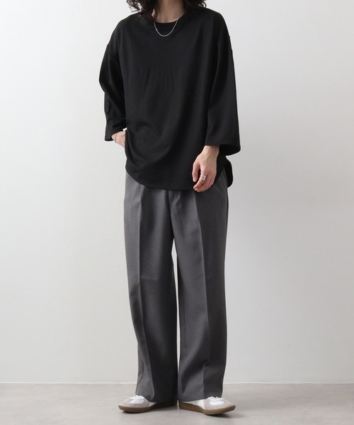 many men many mind(メニーメンメニーマインド)の「フクレジャガードルーズベーシックTEE(Tシャツ/カットソー・メンズ・ブラック/ベージュ/グリーン/ホワイト・L/XL/M)」の9枚目の写真