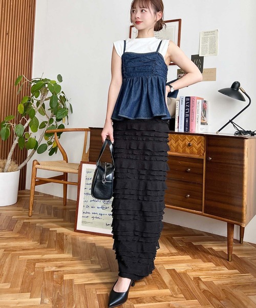 マルチウェイカットロングスカート マルチウェイカットロングスカート(F BLACK): ボトムス │ ETRE