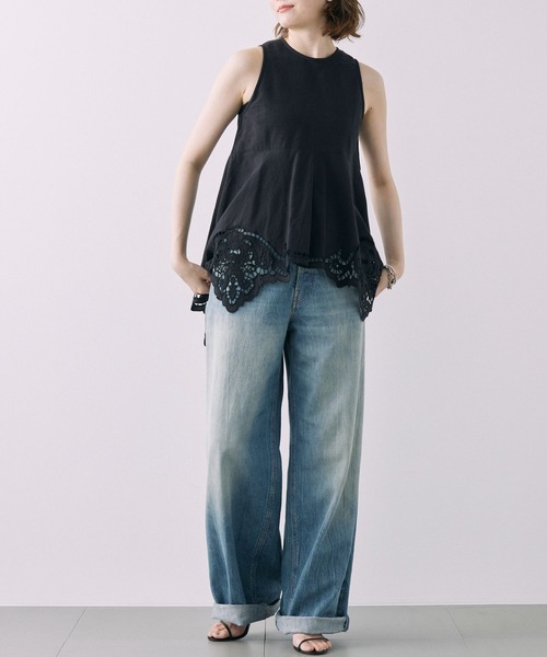 BABYLONE（バビロン）の「カットワークノースリブラウス（シャツ/ブラウス・レディース・ブラック・フリー）」の5枚目の写真