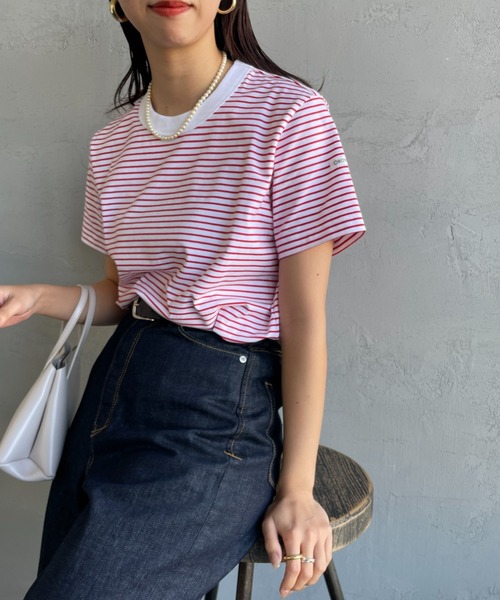 ORCIVAL（オーシバル）の「[ORCIVAL/オーシバル] クルーネックボーダーTシャツ（Tシャツ/カットソー・レディース・レッド/ブルー/ホワイト/ブラック・2）」の4枚目の写真