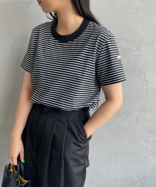 ORCIVAL（オーシバル）の「[ORCIVAL/オーシバル] クルーネックボーダーTシャツ（Tシャツ/カットソー・レディース・レッド/ブルー/ホワイト/ブラック・2）」の2枚目の写真