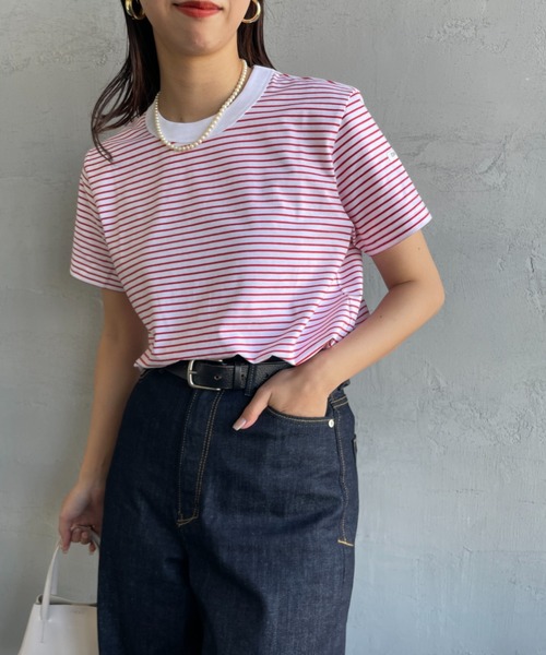 ORCIVAL（オーシバル）の「[ORCIVAL/オーシバル] クルーネックボーダーTシャツ（Tシャツ/カットソー・レディース・レッド/ブルー/ホワイト/ブラック・2）」の13枚目の写真
