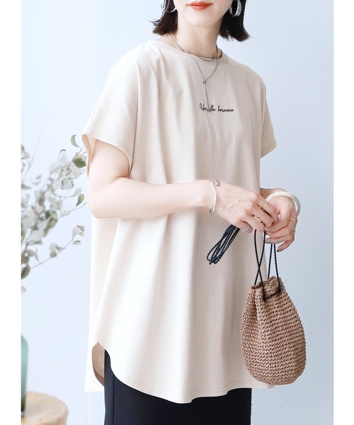 ロゴプリントポンチョチュニック（Tシャツ/カットソー）｜reca（レカ 