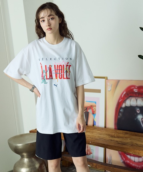 PUMA(プーマ)の「PUMA/プーマ ア ラ ヴォレ グラフィック 半袖 Tシャツ(Tシャツ/カットソー・メンズ・ネイビー/ホワイト・M/L/XL)」の12枚目の写真