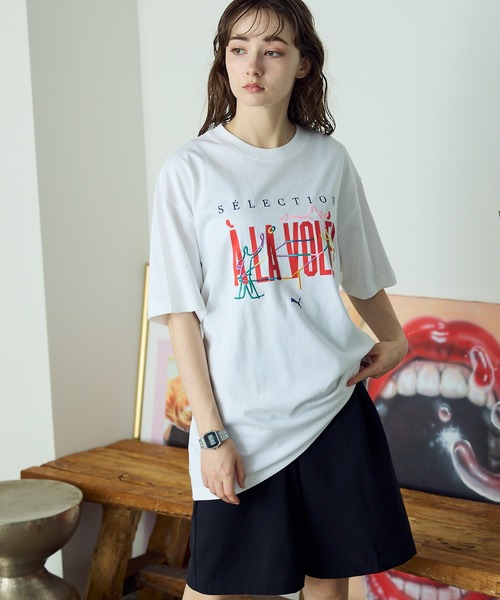 PUMA(プーマ)の「PUMA/プーマ ア ラ ヴォレ グラフィック 半袖 Tシャツ(Tシャツ/カットソー・メンズ・ネイビー/ホワイト・M/L/XL)」の13枚目の写真