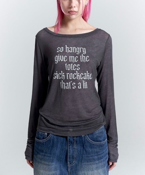 ROCKCAKE(ロックケーキ)の「【ROCKCAKE】Funk Mesh Top(Tシャツ/カットソー・レディース・ブラック/グレー/チャコール・S)」の3枚目の写真