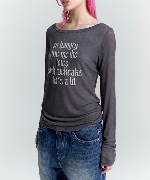 ROCKCAKE(ロックケーキ)の「【ROCKCAKE】Funk Mesh Top(Tシャツ/カットソー・レディース・ブラック/グレー/チャコール・S)」の16枚目の写真