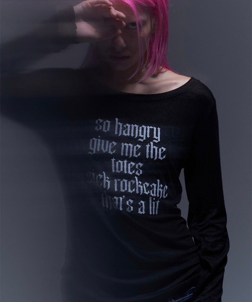 ROCKCAKE(ロックケーキ)の「【ROCKCAKE】Funk Mesh Top(Tシャツ/カットソー・レディース・ブラック/グレー/チャコール・S)」の4枚目の写真