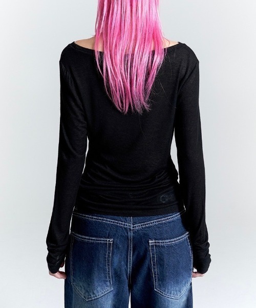 ROCKCAKE(ロックケーキ)の「【ROCKCAKE】Funk Mesh Top(Tシャツ/カットソー・レディース・ブラック/グレー/チャコール・S)」の8枚目の写真