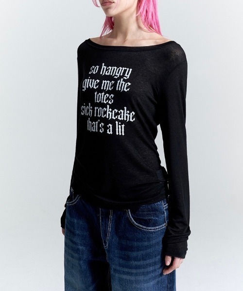 ROCKCAKE(ロックケーキ)の「【ROCKCAKE】Funk Mesh Top(Tシャツ/カットソー・レディース・ブラック/グレー/チャコール・S)」の7枚目の写真