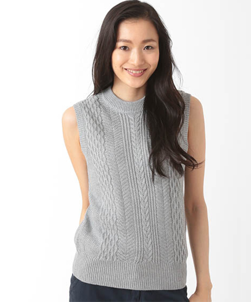 SEVENDAYS=SUNDAY（セブンデイズサンデイ）の「変化編ニットベスト（ベスト・レディース・オフホワイト/グレー/ネイビー/ワインレッド・MEDIUM/LARGE）」の13枚目の写真