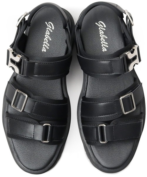 8(eight)(エイト)の「厚底3連ベルトサンダル(サンダル・メンズ・ブラック・LARGE/MEDIUM/SMALL)」の4枚目の写真