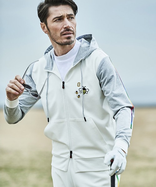 【セール】g-stage ゴルフジャガード 切り替え ジャージ フーデッドパーカー（パーカー）｜g-stage（ジーステージ）