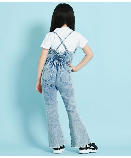 レースアップフレアサロペット ANAP GiRL サロペット オーバーオール レースアップ フレア