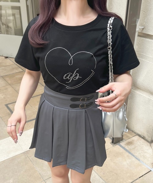 apres jour(アプレジュール)の「ラインストーンハートロゴTシャツ【ZOZOTOWN限定アイテム】(Tシャツ/カットソー・レディース・ライトピンク/ブルー/オフホワイト/ブラック・X-LARGE/フリー)」の3枚目の写真