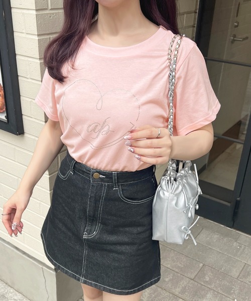 apres jour(アプレジュール)の「ラインストーンハートロゴTシャツ【ZOZOTOWN限定アイテム】(Tシャツ/カットソー・レディース・ライトピンク/ブルー/オフホワイト/ブラック・X-LARGE/フリー)」の14枚目の写真