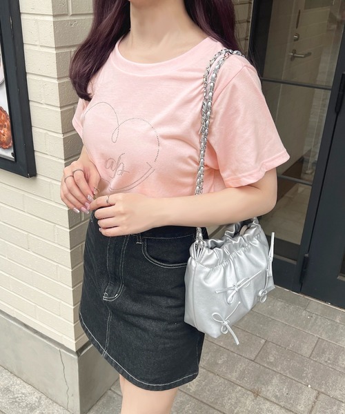 apres jour(アプレジュール)の「ラインストーンハートロゴTシャツ【ZOZOTOWN限定アイテム】(Tシャツ/カットソー・レディース・ライトピンク/ブルー/オフホワイト/ブラック・X-LARGE/フリー)」の13枚目の写真
