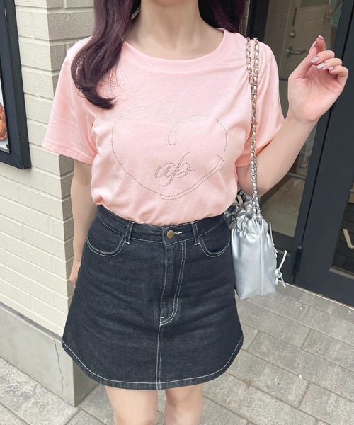 apres jour(アプレジュール)の「ラインストーンハートロゴTシャツ【ZOZOTOWN限定アイテム】(Tシャツ/カットソー・レディース・ライトピンク/ブルー/オフホワイト/ブラック・X-LARGE/フリー)」の12枚目の写真