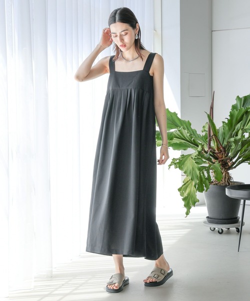 LEPSIM(レプシィム)の「リネンライクスクエアワンピース 120805(ワンピース・レディース・チャコールグレー/カーキ/アイボリー・FREE)」の22枚目の写真