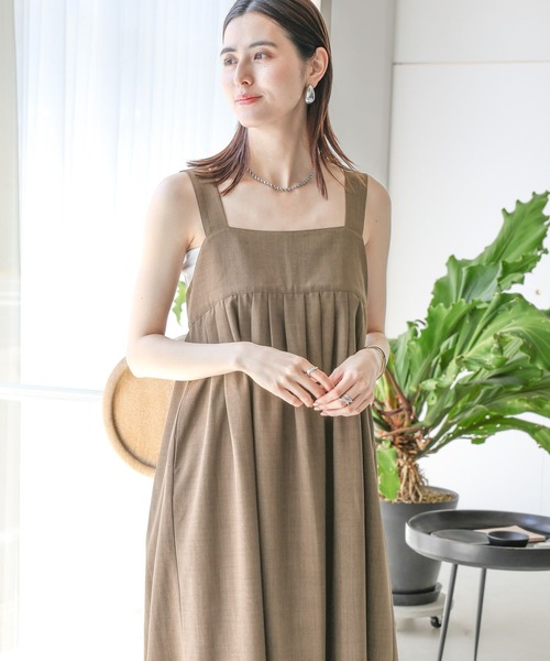 LEPSIM(レプシィム)の「リネンライクスクエアワンピース 120805(ワンピース・レディース・チャコールグレー/カーキ/アイボリー・FREE)」の16枚目の写真