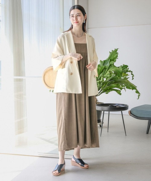 LEPSIM(レプシィム)の「リネンライクスクエアワンピース 120805(ワンピース・レディース・チャコールグレー/カーキ/アイボリー・FREE)」の7枚目の写真