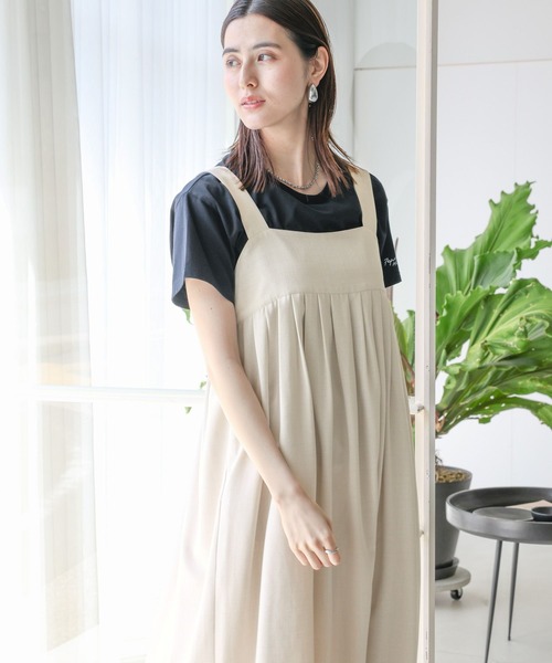 LEPSIM(レプシィム)の「リネンライクスクエアワンピース 120805(ワンピース・レディース・チャコールグレー/カーキ/アイボリー・FREE)」の17枚目の写真