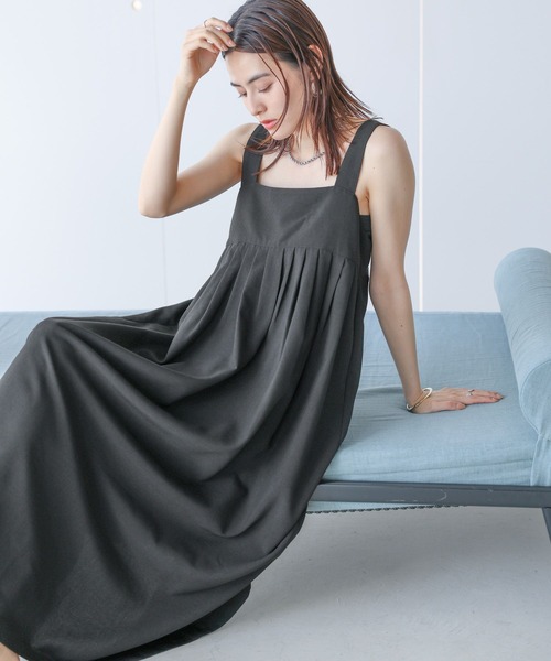 LEPSIM(レプシィム)の「リネンライクスクエアワンピース 120805(ワンピース・レディース・チャコールグレー/カーキ/アイボリー・FREE)」の20枚目の写真