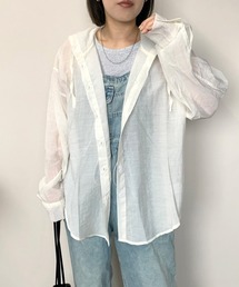 フード付きシアーシャツ