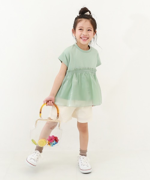 devirock(デビロック)の「シアードッキング 半袖Tシャツ(Tシャツ/カットソー・キッズ・グリーン系2/パープル系7/オフホワイト・130cm/100cm/110cm/120cm/140cm/150cm/160cm)」の4枚目の写真