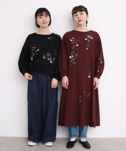 l'atelier du savon(アトリエドサボン)の「●立体刺繍 ラズベリーの実 ワンピース(ワンピース・レディース・ブラック/レッド・FREE)」の19枚目の写真