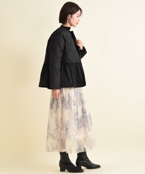INTERPLANET（インタープラネット）の「タフタ＊キルトペプラムショートコート（その他アウター・レディース・オフホワイト/ブラック・FREE）」の22枚目の写真